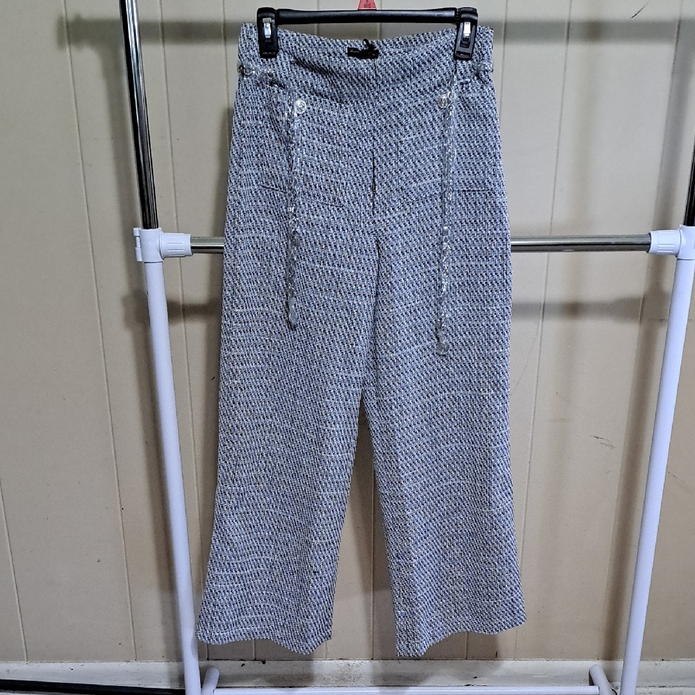Chic Black and White Patterned Pants